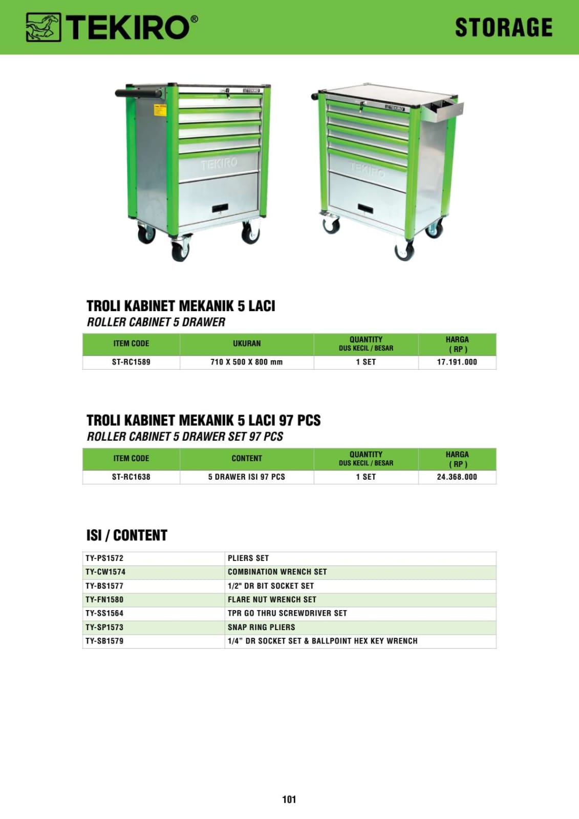 TOOL BOX 3 SUSUN 2 SUSUN DAN ROLLER CABINET - Gambar 8
