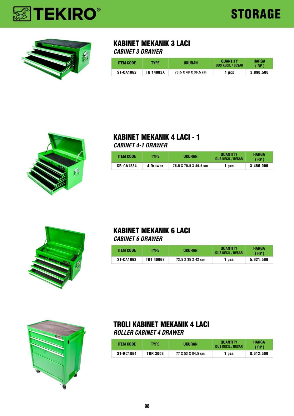 TOOL BOX 3 SUSUN 2 SUSUN DAN ROLLER CABINET - Gambar 9
