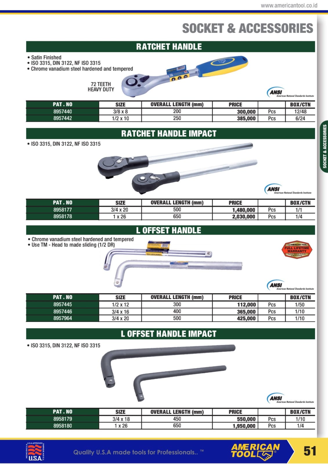 KUNCI SOCKET , IMPACT SOCKET , HANDLE AMERICANTOOLS - Gambar 3