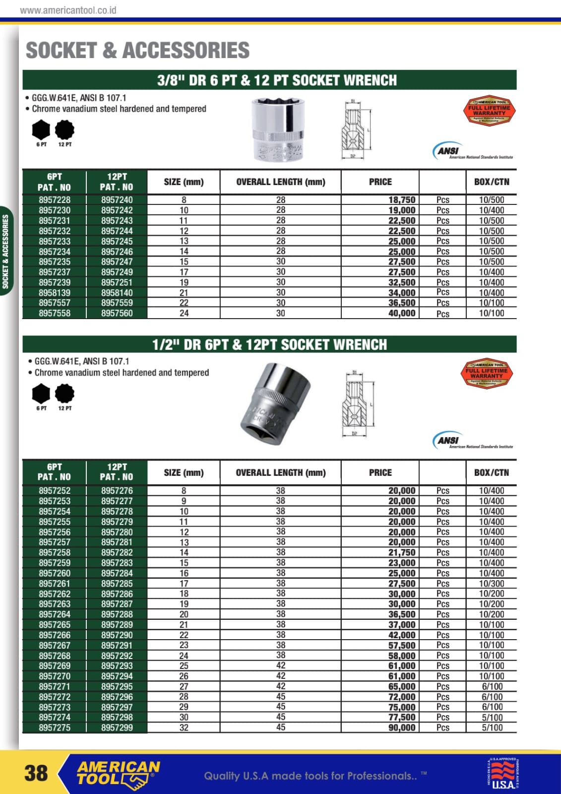 KUNCI SOCKET , IMPACT SOCKET , HANDLE AMERICANTOOLS - Gambar 10