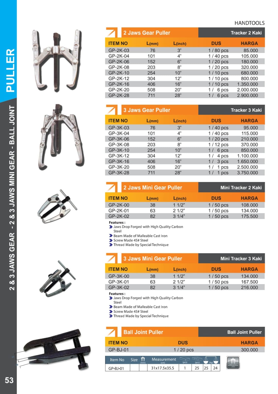 IWT TRACKER KAKI 3 3",4",6",8",10",12"16"20" DAN 28" - Gambar 3
