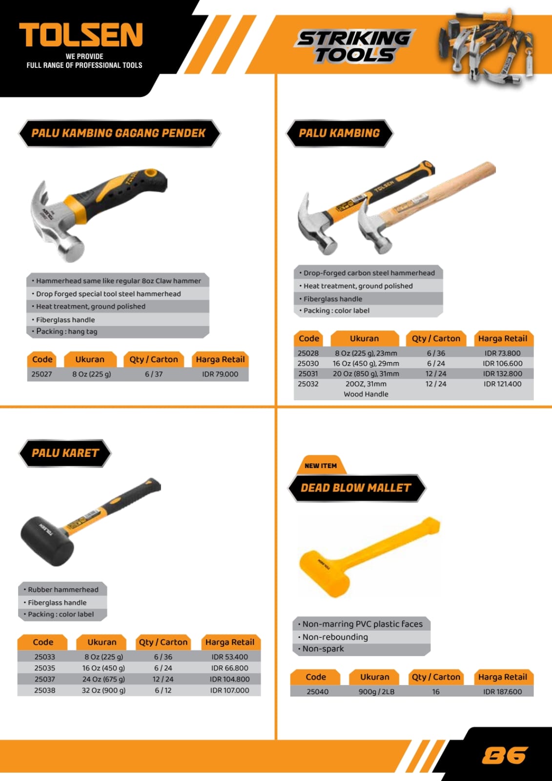 TOLSEN SLEGE GAMMER 2LB.3LB,4LB,6LB,10LB.20LB - Gambar 9