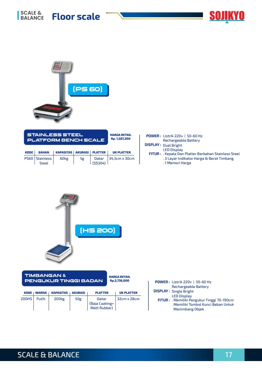 SOJIKYO FLOOR SCALE DARI 500KG - 5TON - Gambar 2