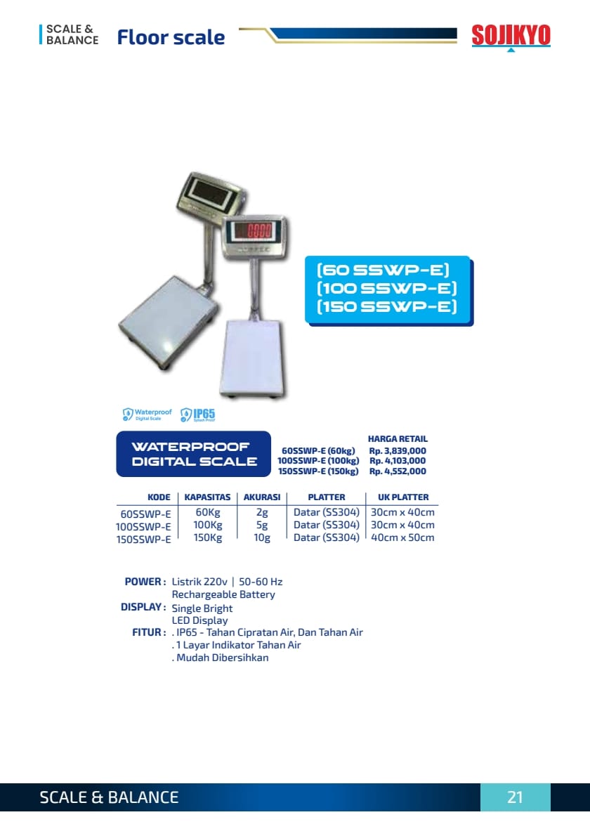 SOJIKYO FLOOR SCALE DARI 500KG - 5TON - Gambar 7