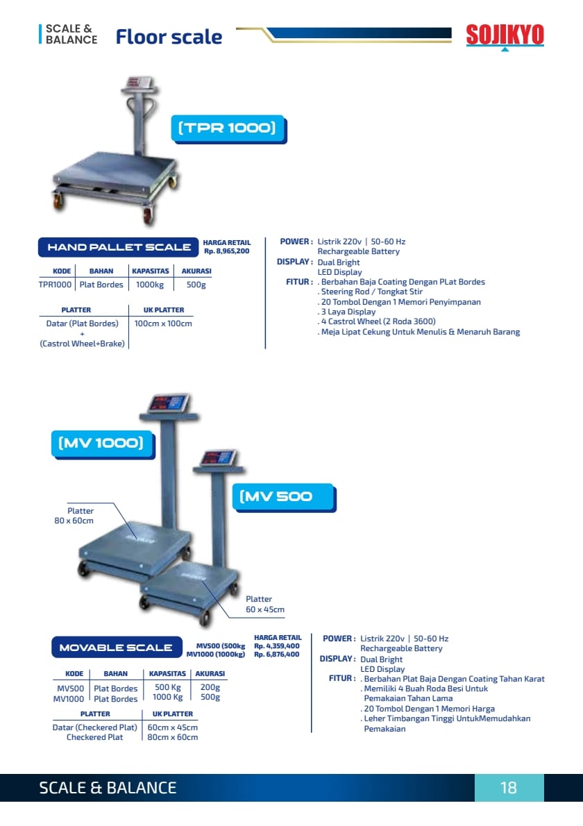 SOJIKYO FLOOR SCALE DARI 500KG - 5TON - Gambar 8