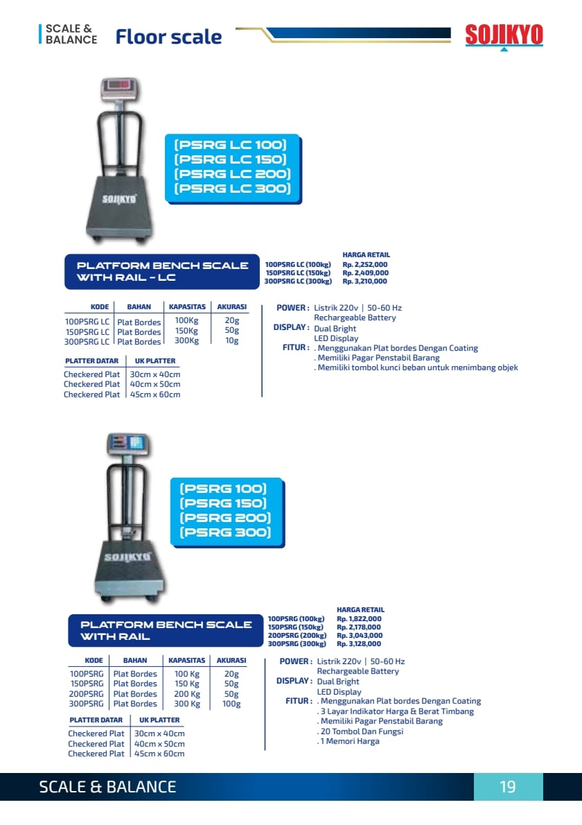 SOJIKYO FLOOR SCALE DARI 500KG - 5TON - Gambar 9